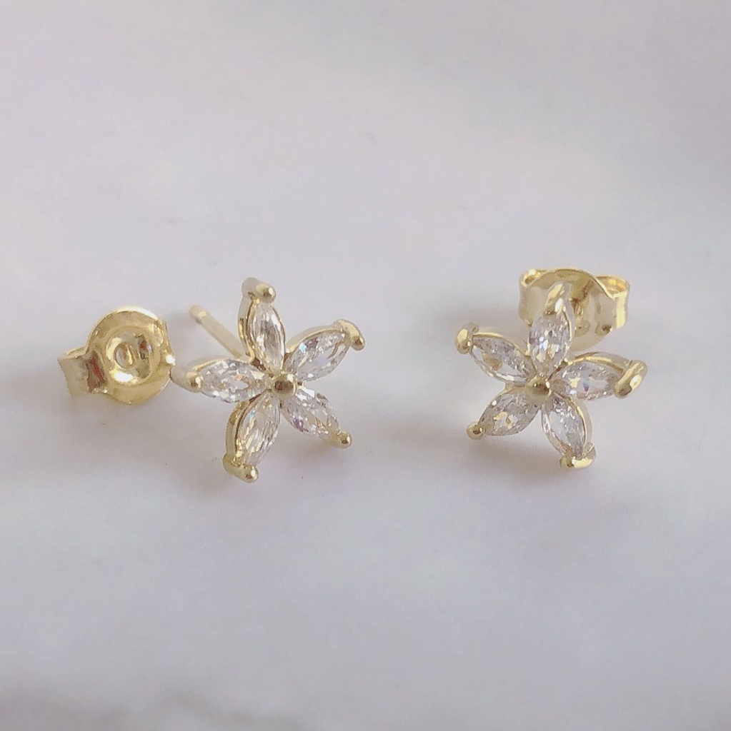 Arete Aster diseño flor cristales