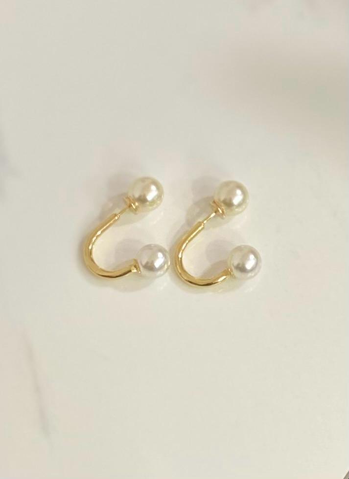 Arete doble perla